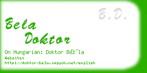 bela doktor business card